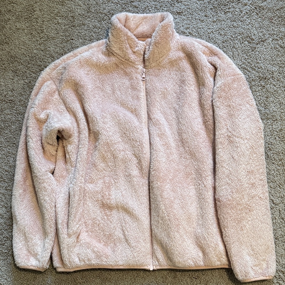 Uniqlo Light Pink Teddy Jacket - Picture 1 of 2